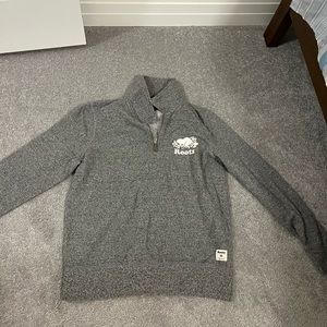 Salt and pepper Roots Quarter Zip Sweater